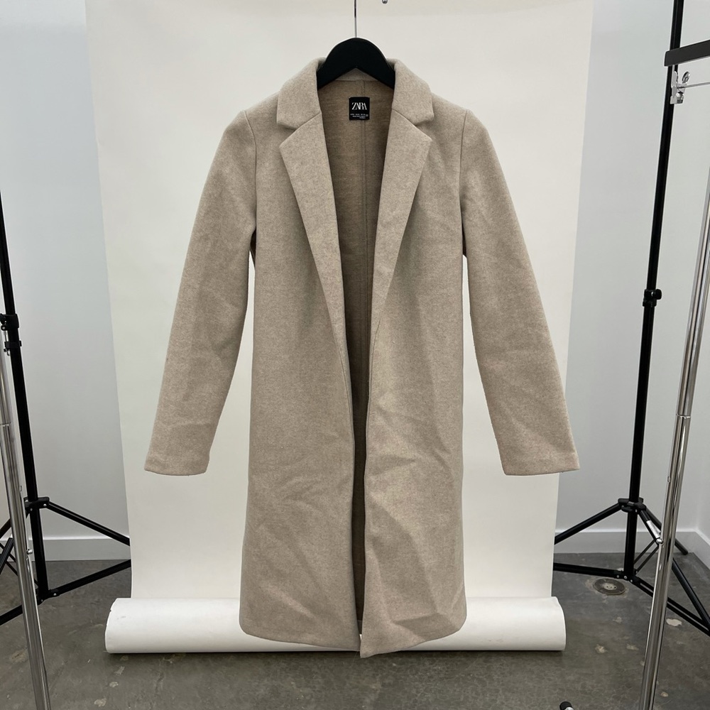 ZARA Open Fleece Coat size Small